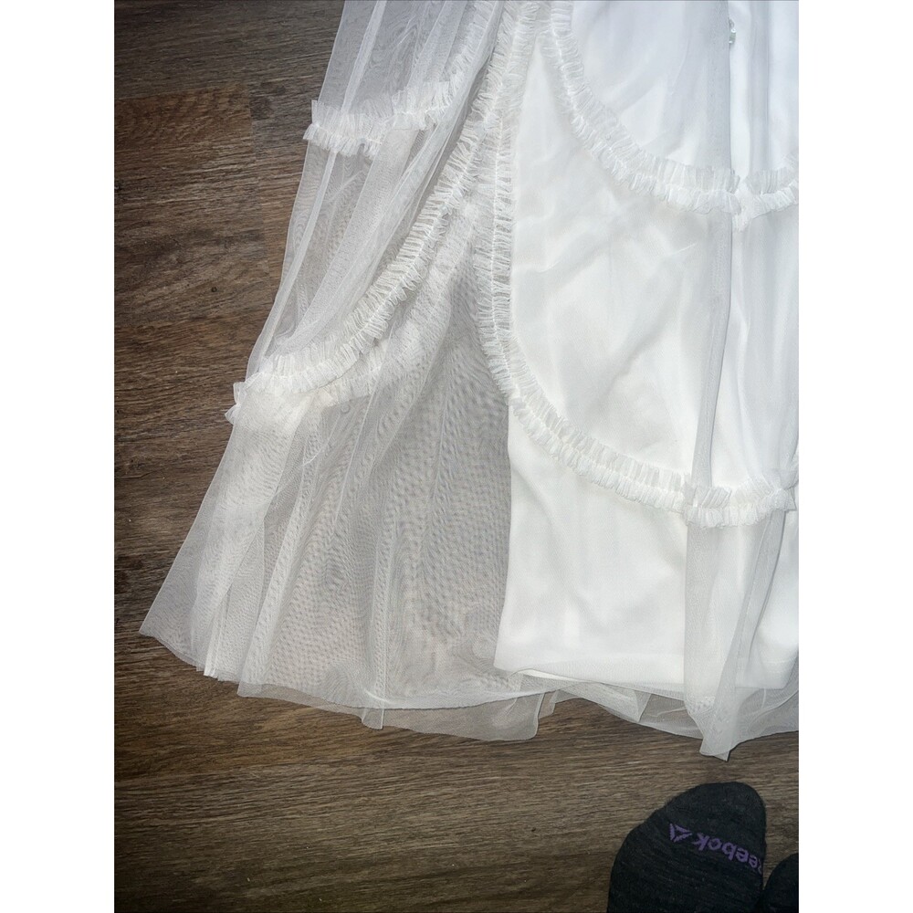 NWT Mac Duggal 9137 Ivory Floral Embellished High Neck Sz 8 - Picture 3 of 16